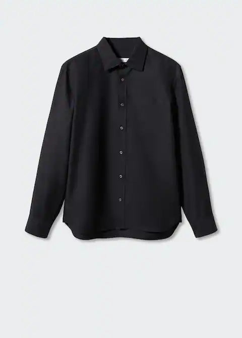 Linen Blend Shirt with Tailored Fit