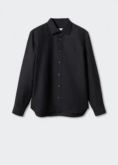 Linen Blend Shirt with Tailored Fit