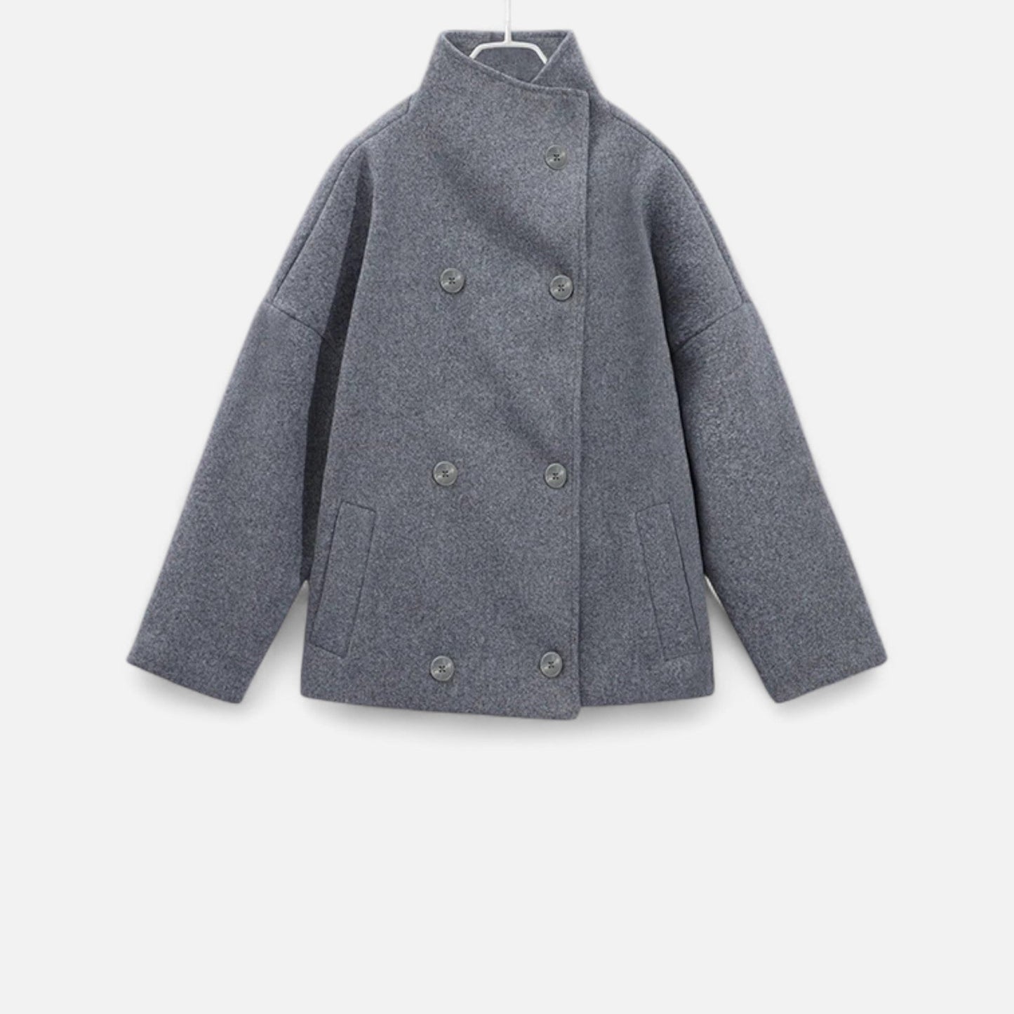 Manteau court femme col montant chic