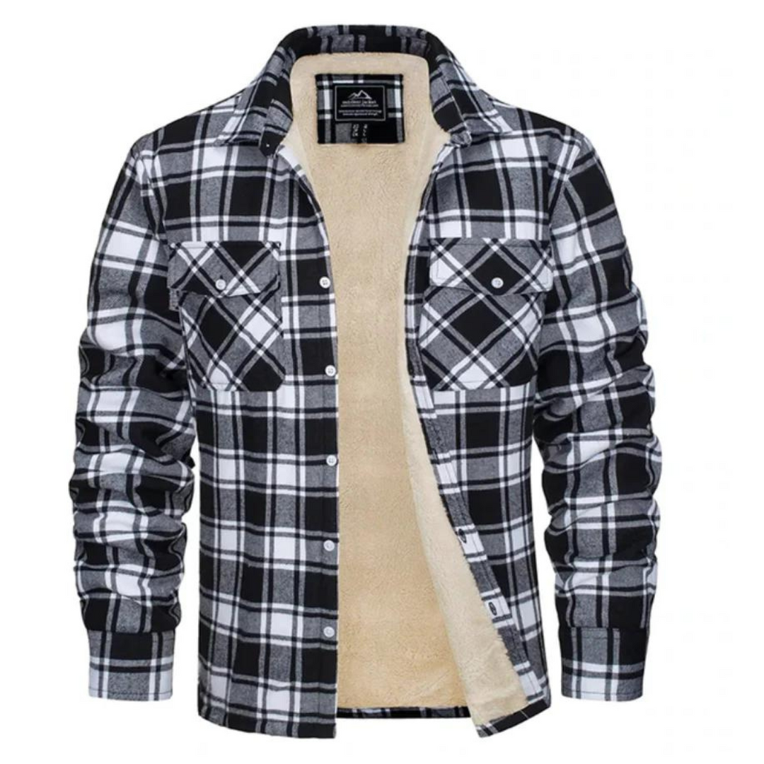 Button-Up Plaid Shirt Jacket For Men | Winter