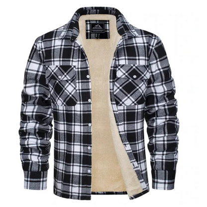 Button-Up Plaid Shirt Jacket For Men | Winter