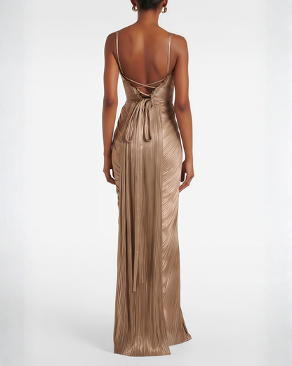 Pleated Maxi Dress Cléophée