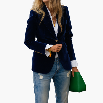 Single-breasted women's velvet jacket
