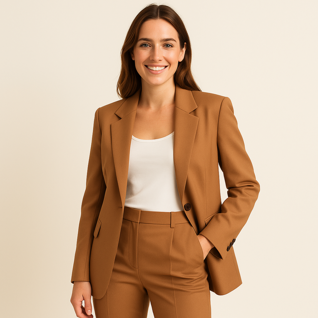 Elegant women's suit - slim fit jacket and pants for ceremonies or work