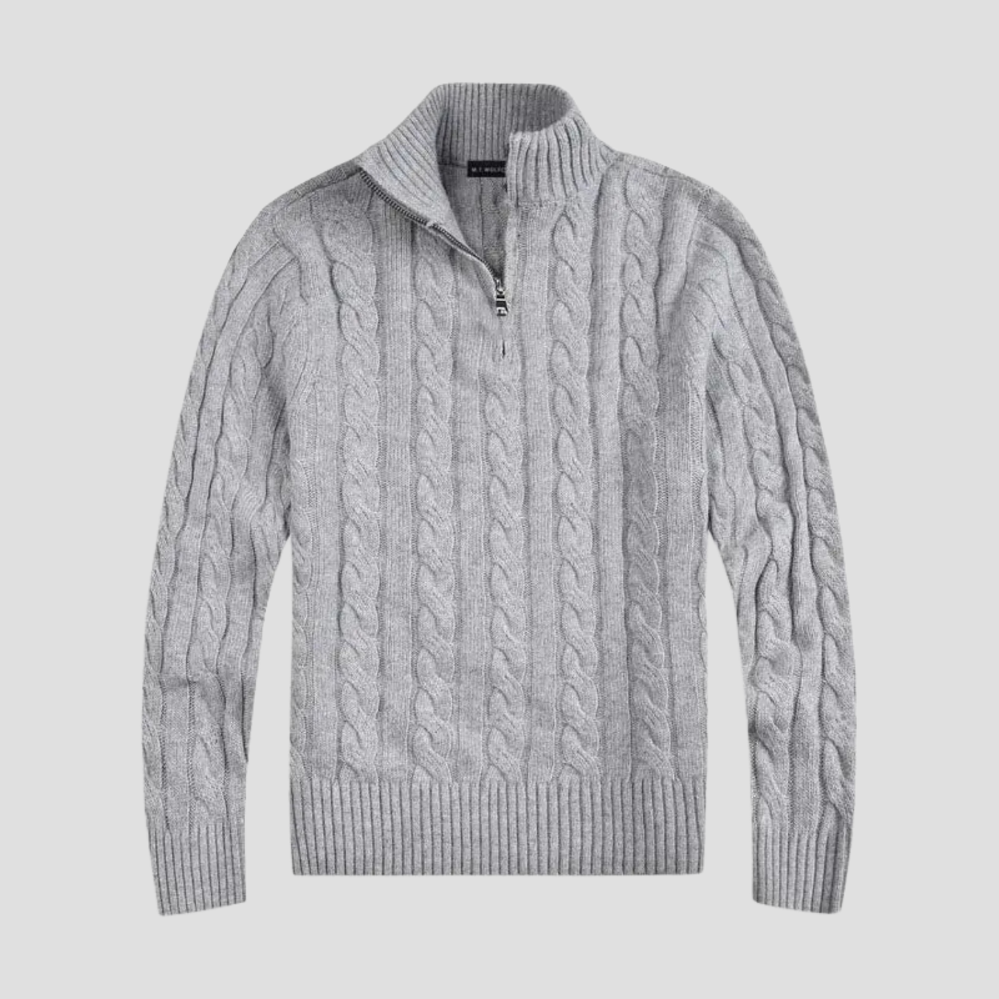 Pull à demi-fermeture éclair pour hommes – Motif torsadé intemporel rencontre raffinement moderne