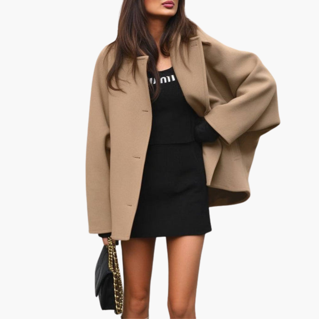 Women's wool coat with buttons