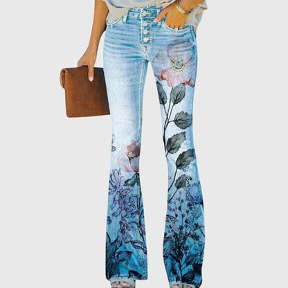 Pants with floral pattern