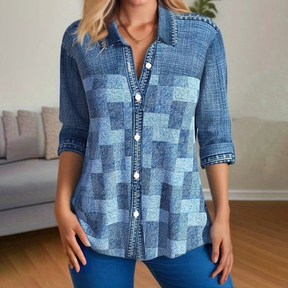 Chemise femme classique à carreaux style vintage