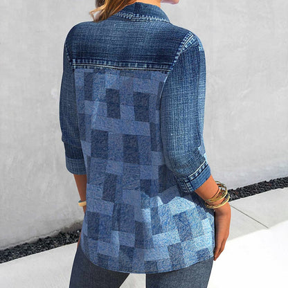 Chemise femme classique à carreaux style vintage