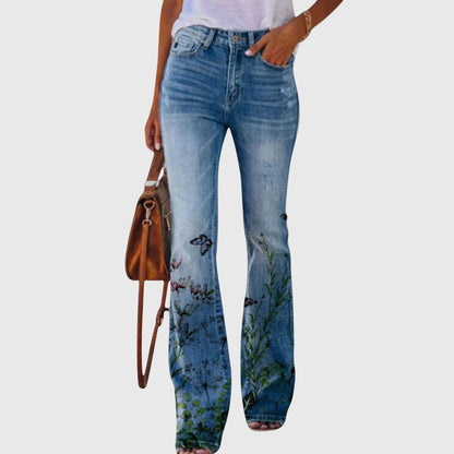 Pants with floral pattern