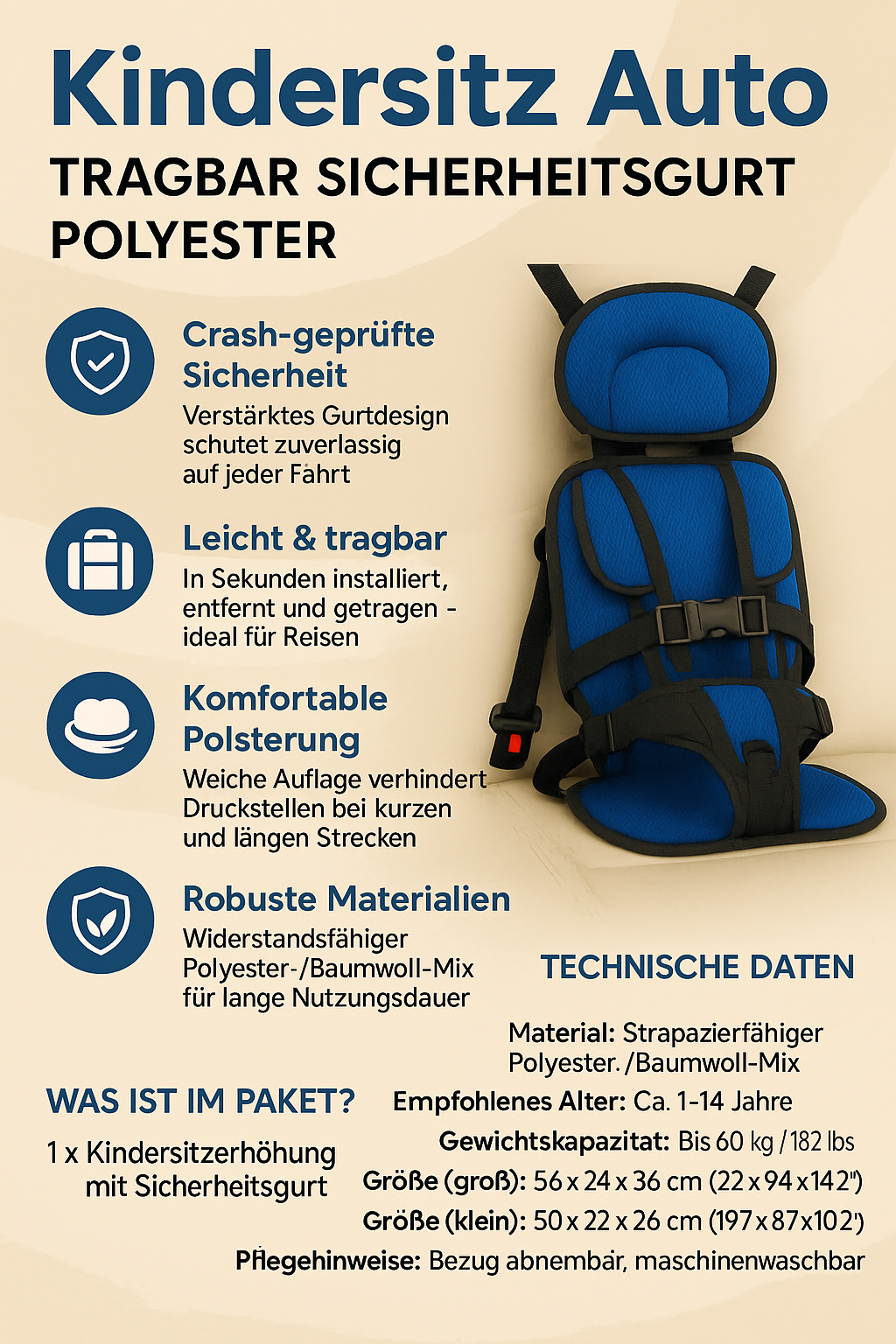 Portable booster seat for children – Safe travel seat for on the go