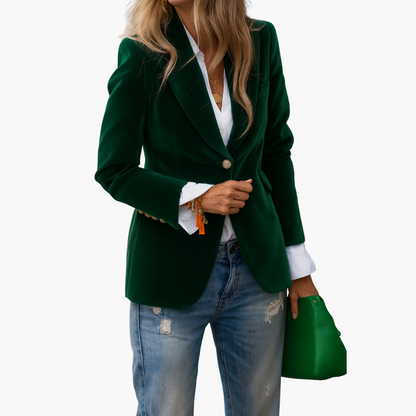 Single-breasted women's velvet jacket