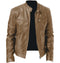 Brodie PU leather jacket with stand collar