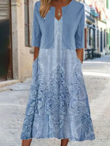 Almuth - Robe midi deux pièces à imprimé floral