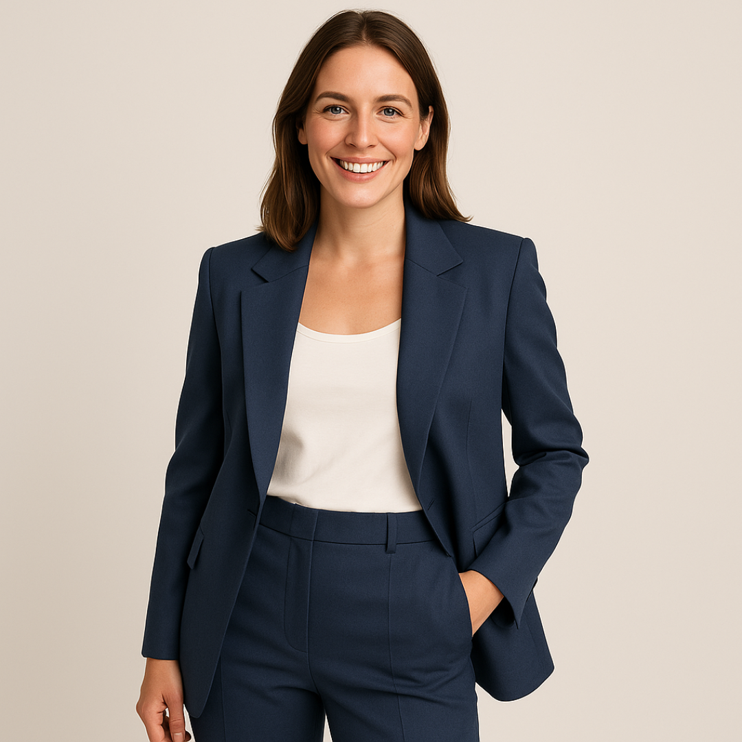 Elegant women's suit - slim fit jacket and pants for ceremonies or work