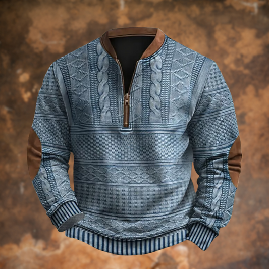 Men's Sweatshirt with Full Zipper and Side Pockets