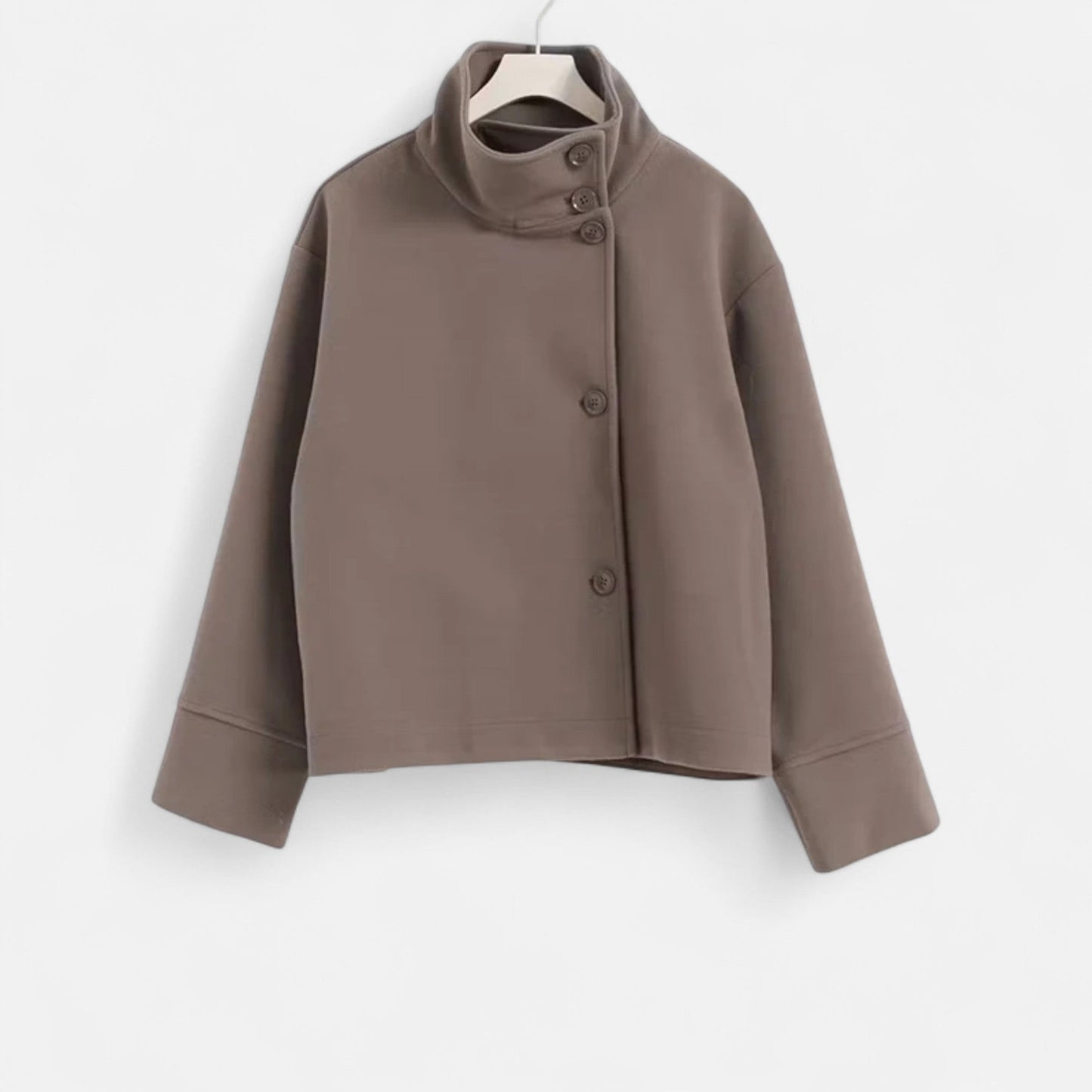 Manteau court femme col montant chic