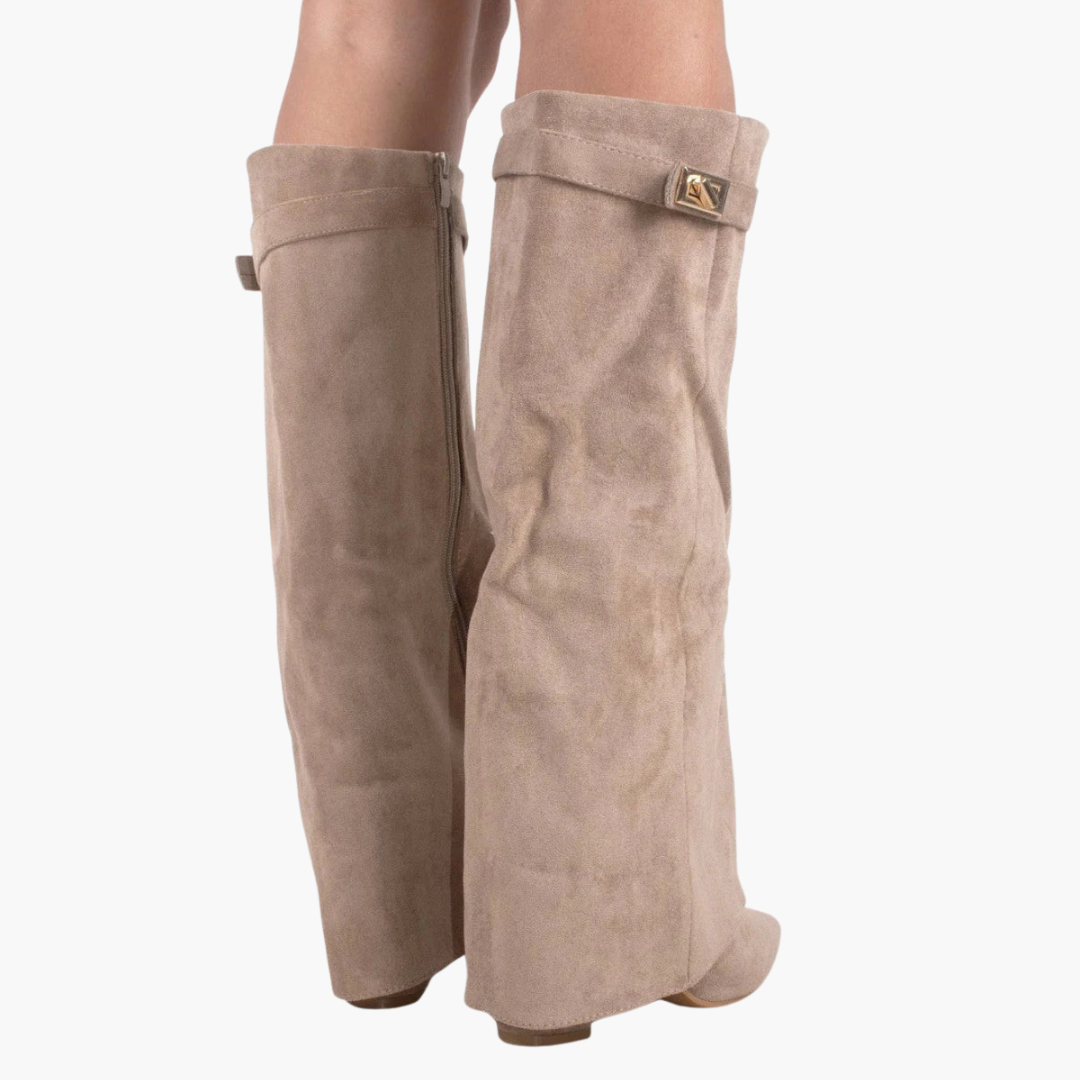 Bottes orthopédiques pour femmes en daim à petit talon