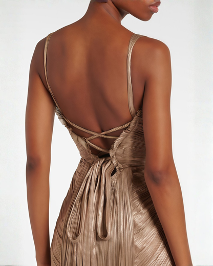 Pleated Maxi Dress Cléophée