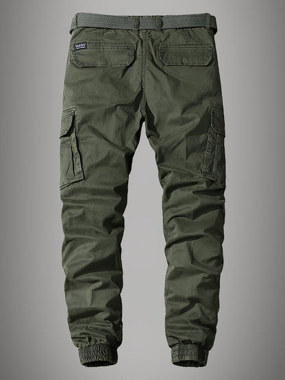 Joggers cargo Paweł pour hommes - Pantalon élégant brodé à multiples poches
