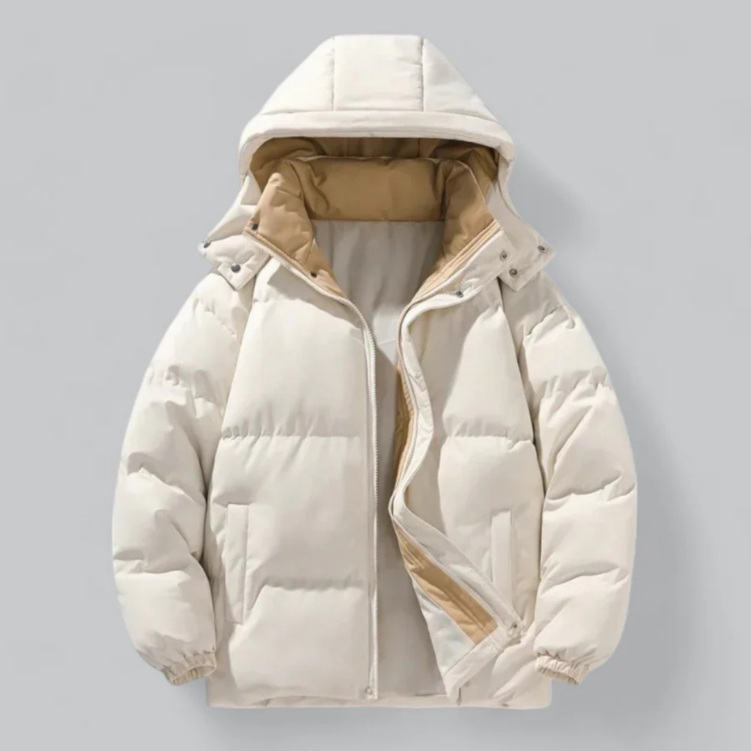 Doudoune courte, légère et chaude avec capuche pour hommes - Veste d'hiver confortable