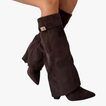 Bottes orthopédiques pour femmes en daim à petit talon