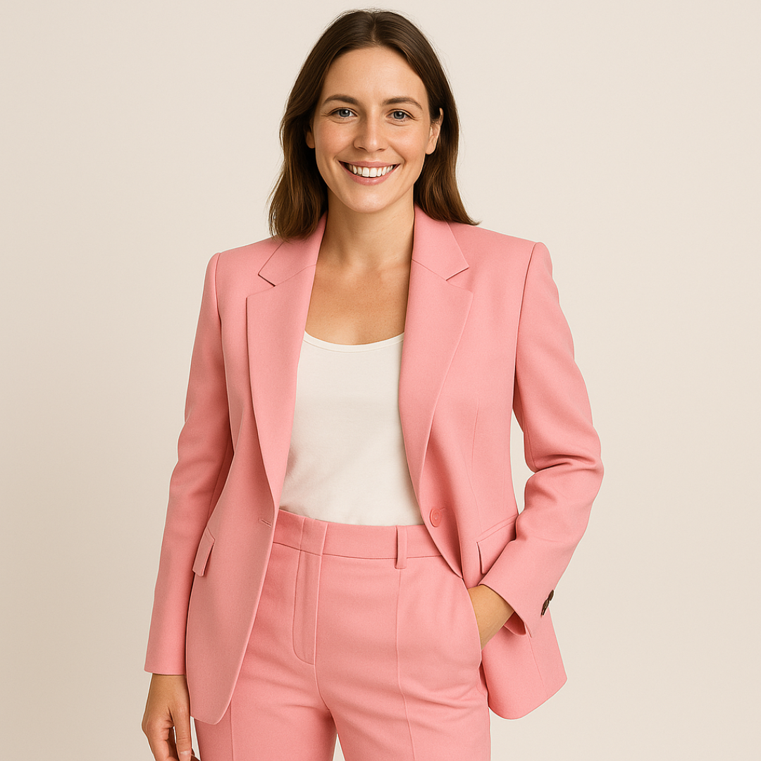 Elegant women's suit - slim fit jacket and pants for ceremonies or work