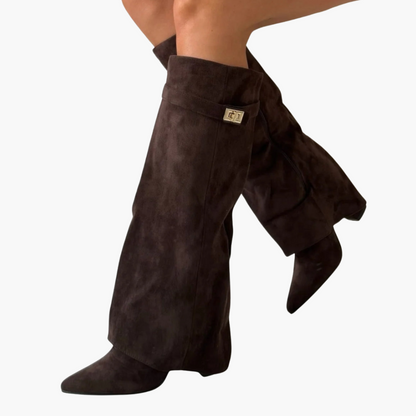 Bottes orthopédiques pour femmes en daim à petit talon