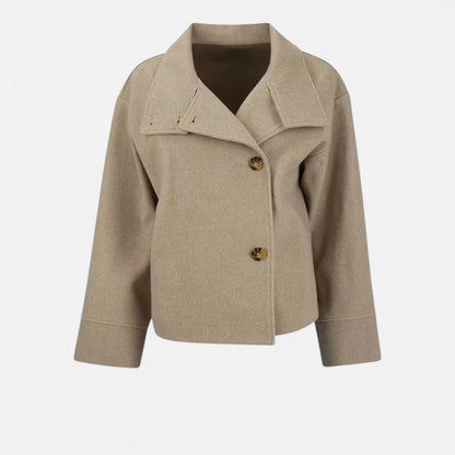 Manteau court femme col montant chic