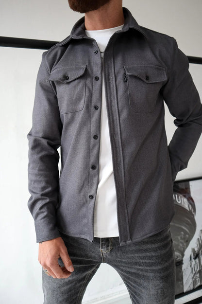 Men's Overshirt Jacket with Chest Pockets – Spring & Autumn – Casual & Lightweight