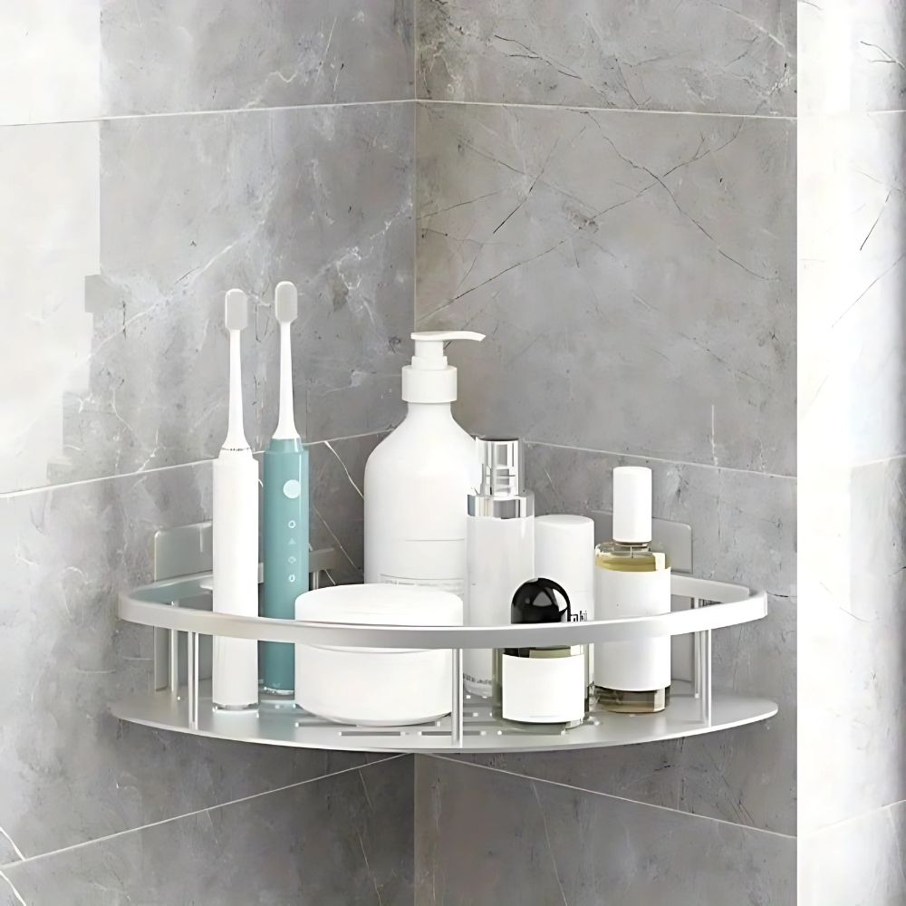 1- and 2-tier stainless steel bathroom organizer