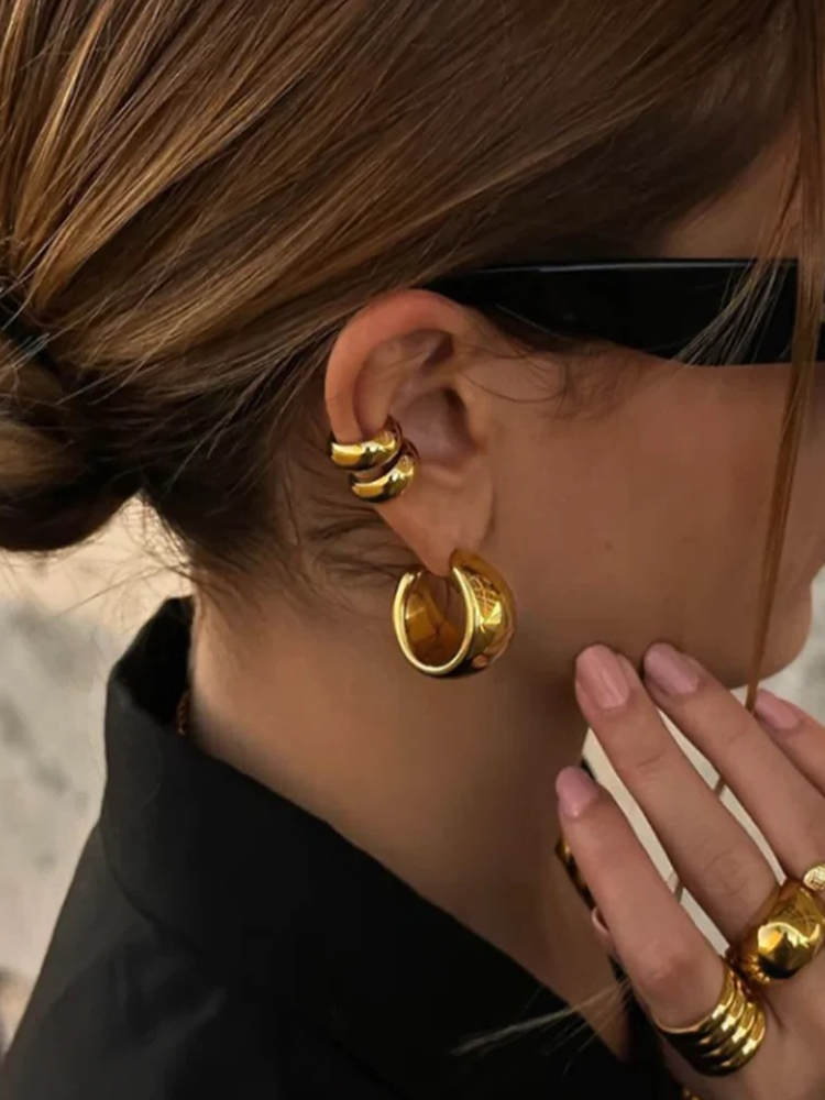 Audrey Manchette d'oreille épaisse Or