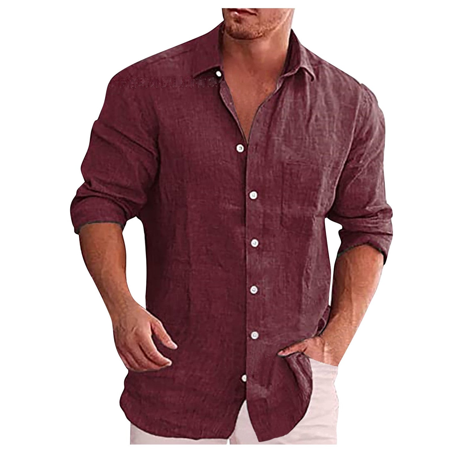 Lars | Chemise décontractée en lin pour hommes avec col classique