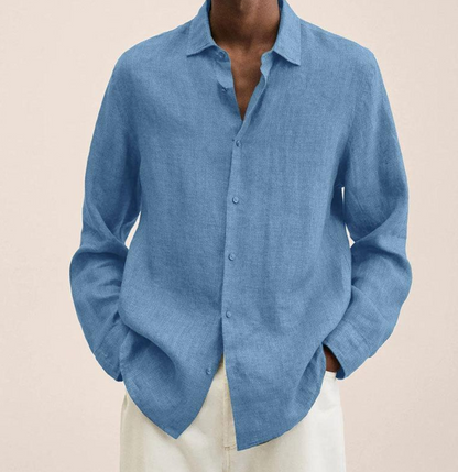 Linen Blend Shirt with Tailored Fit