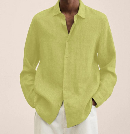 Linen Blend Shirt with Tailored Fit
