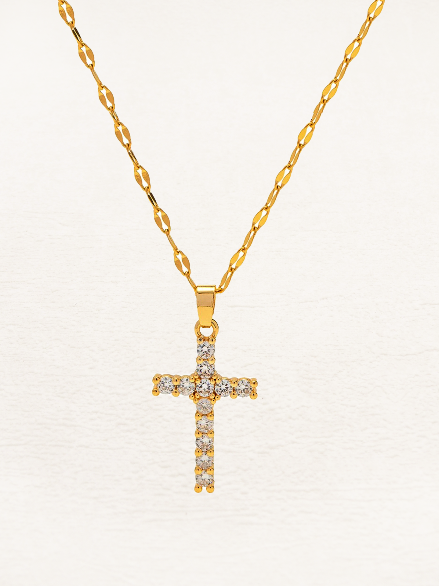 Collier croix Noah Zirkonia or