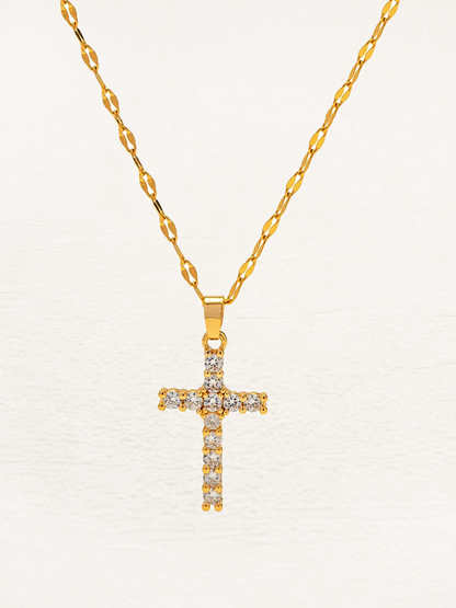 Collier croix Noah Zirkonia or