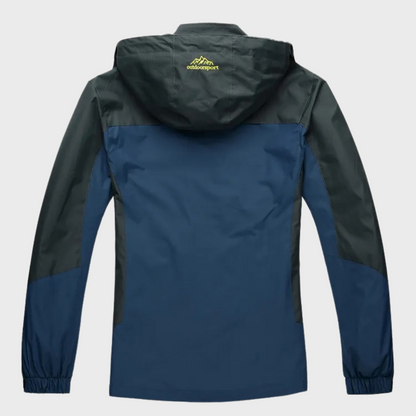 Men's Softshell Outdoor Jacket with Hood, Windproof Membrane, and Water-Repellent Finish