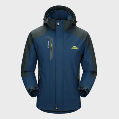 Men's Softshell Outdoor Jacket with Hood, Windproof Membrane, and Water-Repellent Finish