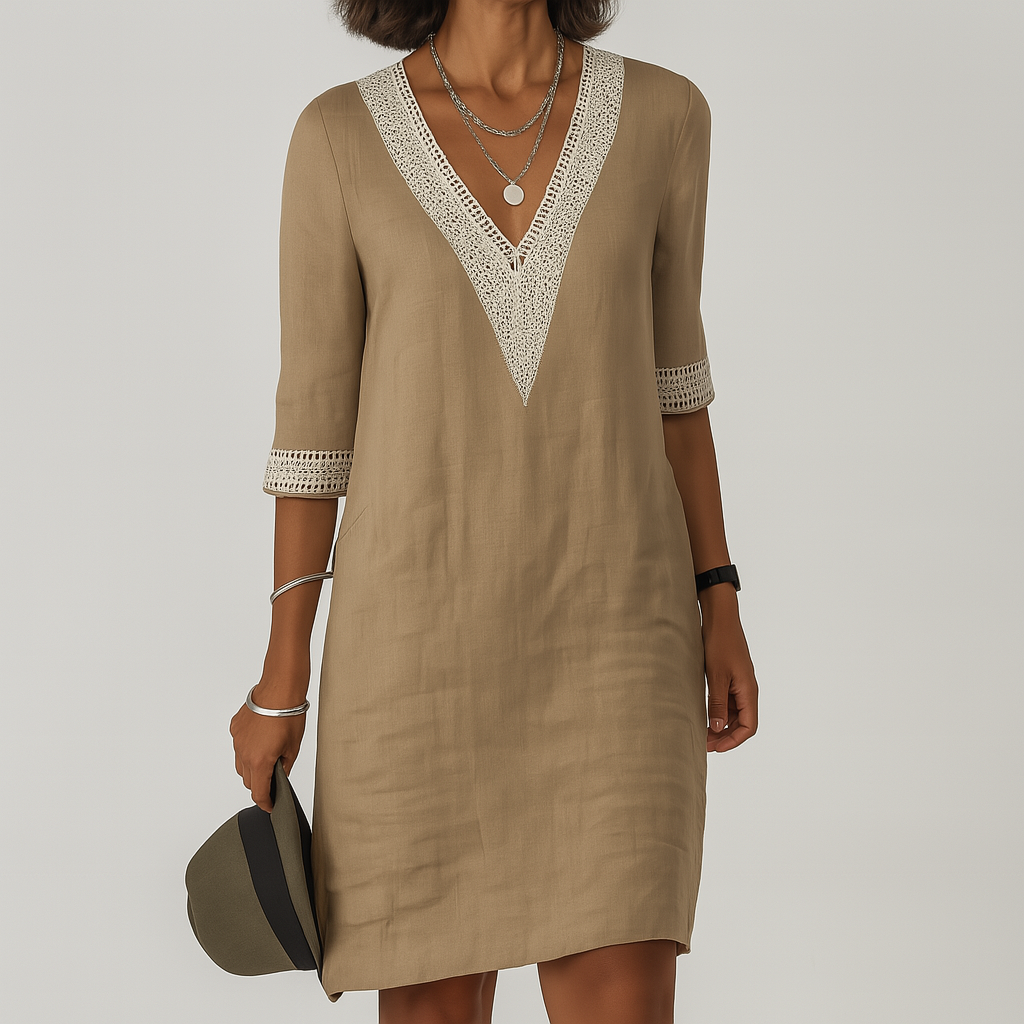 Robe d'été en lin élégante pour femmes