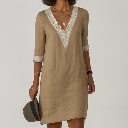 Robe d'été en lin élégante pour femmes
