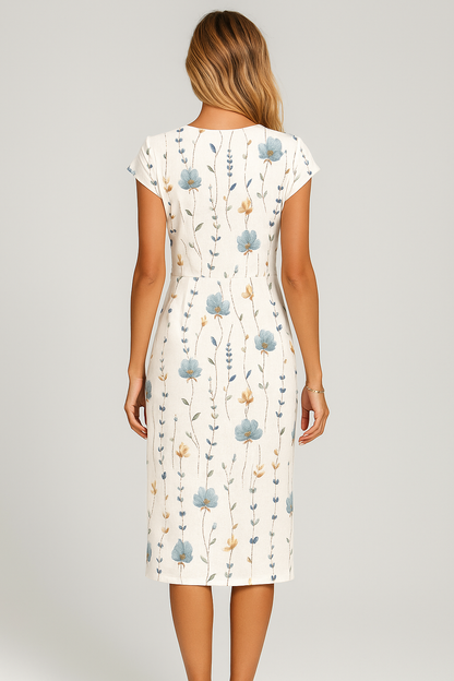 Robe midi élégante à motif floral