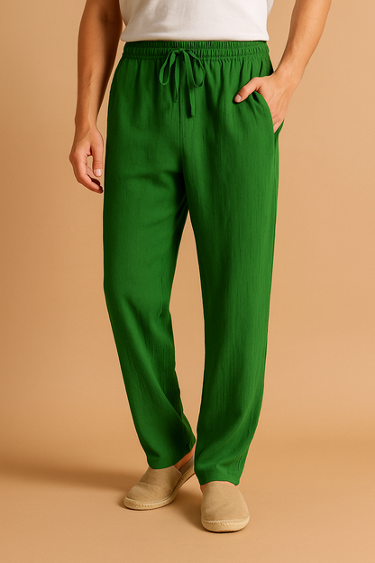 Pantalon en coton pour hommes, coupe ample, respirant et confortable