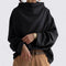 Women's Blouse with Oversized Cut - Long Sleeve Blouse - Wide Neckline