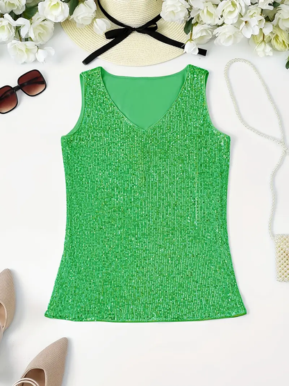 Elisa – Top sans manches à sequins