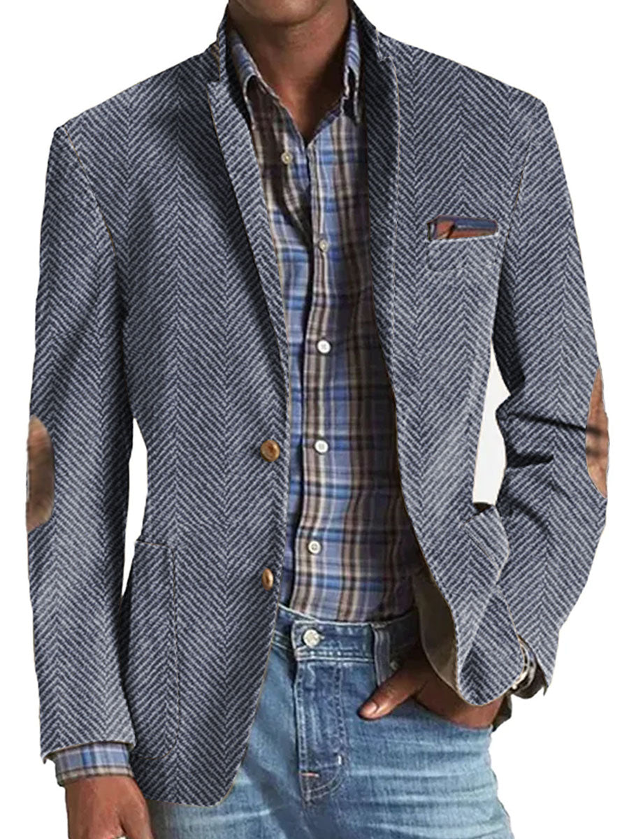 Blazer décontracté en daim avec motif chevrons