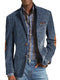 Blazer décontracté en daim avec motif chevrons