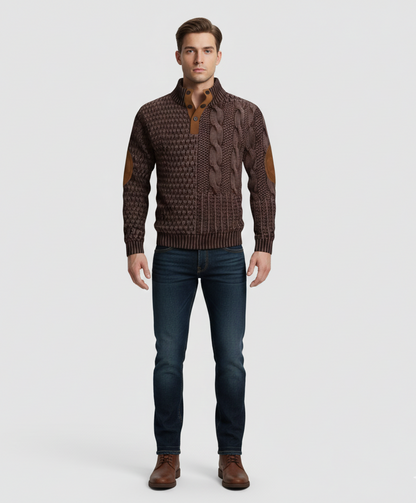 Men's Wool Sweater with High Collar