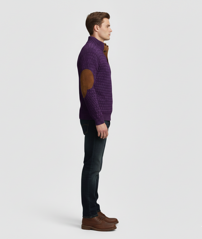 Men's Wool Sweater with High Collar