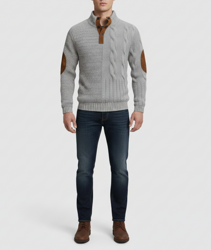Men's Wool Sweater with High Collar